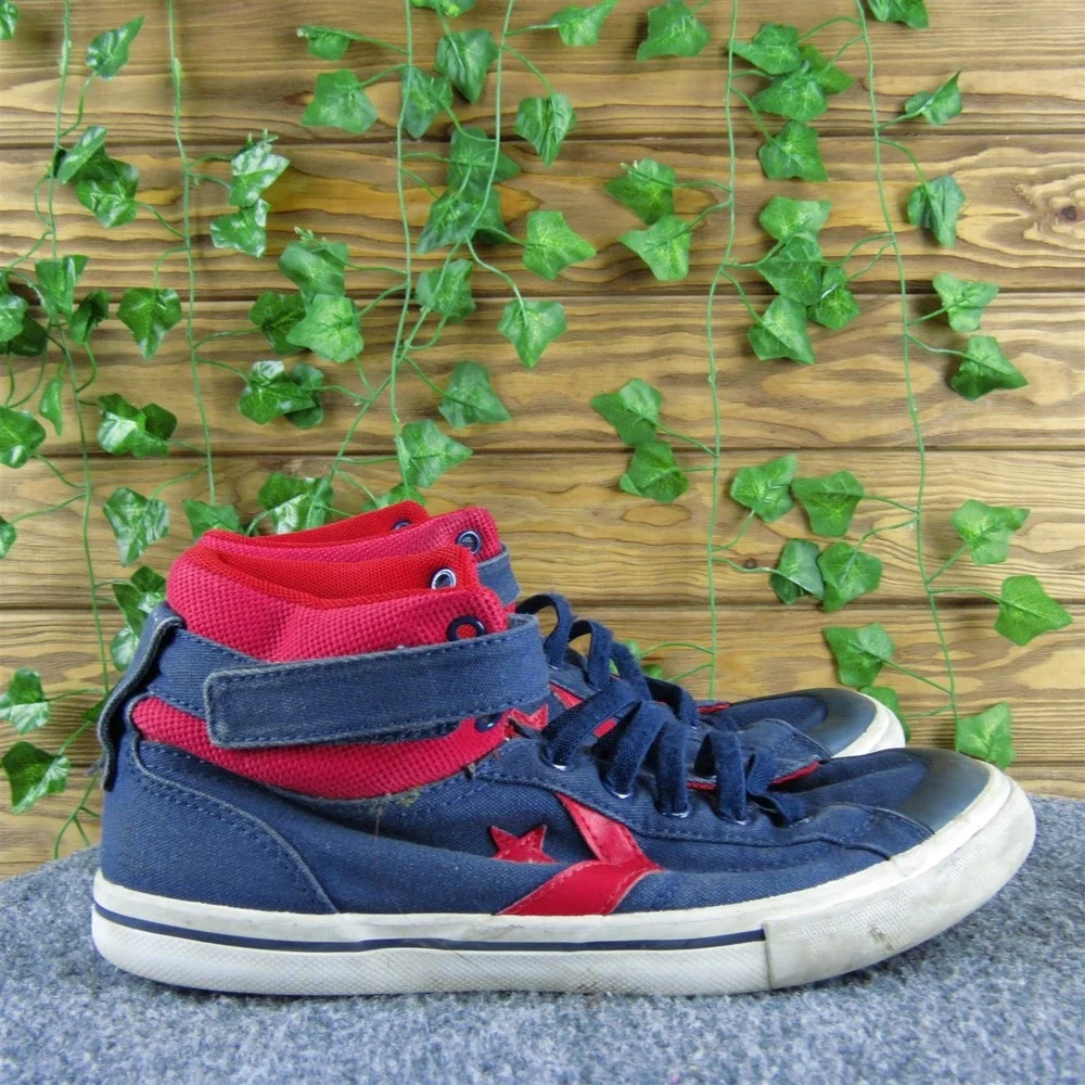 Converse Sneaker‎ Mid Boys Y 6 Medium Athletic Blue Fabric Hook & Loop